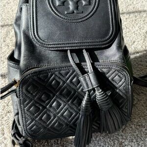 Tory Burch Black Leather Backpack